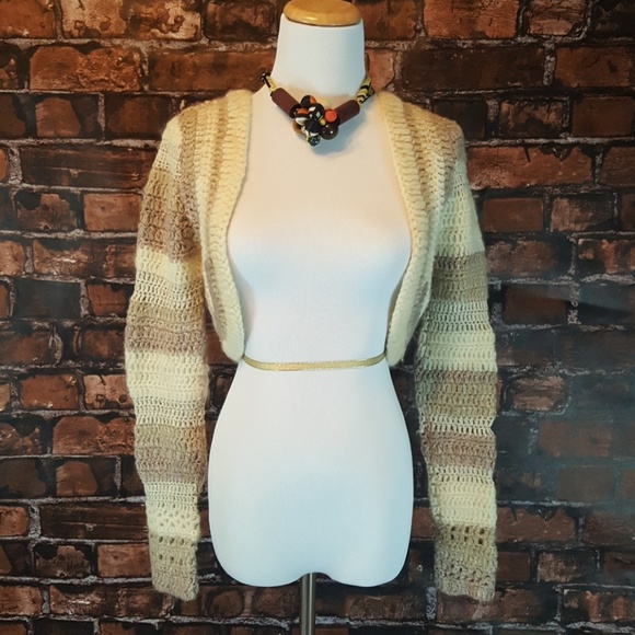 LAST CHANCE! CLOSET CLOSING! Anthropologie shrug sweater neutral cream tan XS - Picture 5 of 8